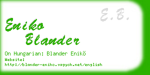 eniko blander business card